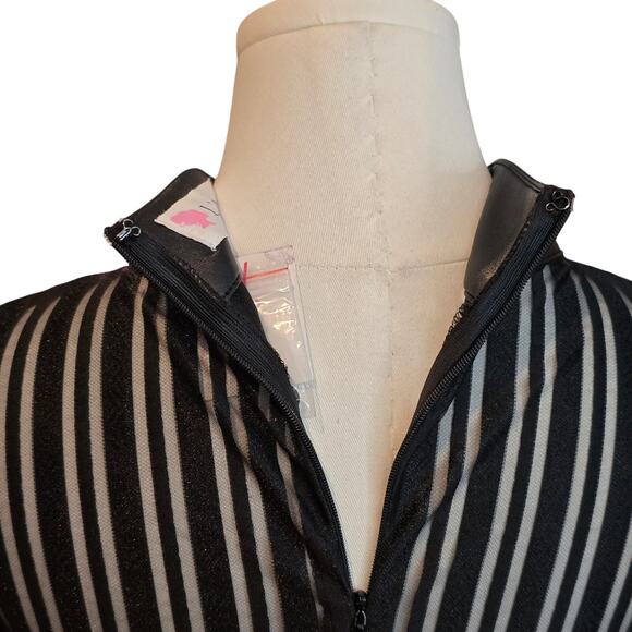 Women's Black Mesh Sexy Jumpsuit With Padded Shoulders Size. Small - Picture 5 of 8